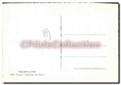 Toulon — Conjunto dos Quais — A.P. Paris n°12168 — Verso