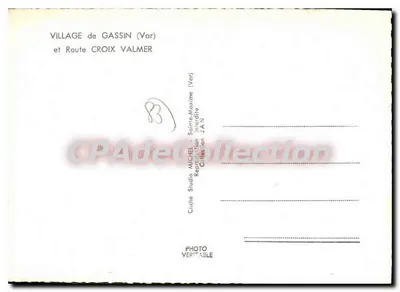 Vila de Gassin (Var) — Estrada Croix Valmer — Studio Michel, Sainte-Maxime (Var) — Verso