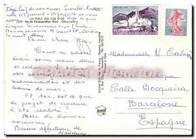 Porto de Porquerolles — Ilha das Ilhas de Ouro — Sociedade Edições da França — Verso