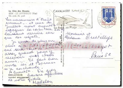 Port Sainte-Marguerite — widok portu z łodziami i hotelami — Wydawnictwo Rella — Rewers