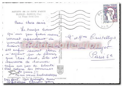 Praia de Bandol — Reflexos da Costa Azul — Edições & Coleção da Autêntica — Verso