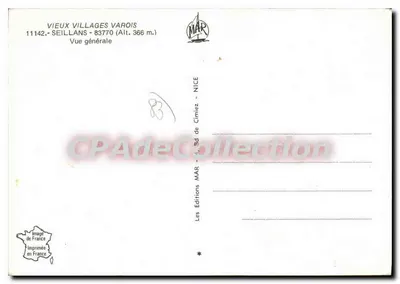 Seillans — Ogólny widok — Les Editions MAR - 4, bd de Cimiez - Nice — Rewers