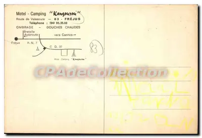 Motel-Camping "Kangourou" — Fréjus — éditeur CPAdécollection — Verso