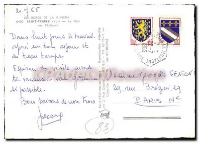 Port w Toulonie — Rybacy przy wodzie — Éditions de France, n°83 — Rewers