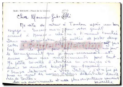 Toulon - Plac Wolności — widok fontanny i budynków — Wydawnictwo SEIC — Rewers