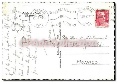 Saint-Raphaël — widok panoramiczny — Wydawnictwo Francuskie — Rewers