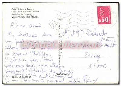 Ramatuelle — aldeia dos Maures — CPAdeCollection — Verso