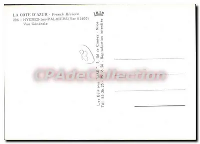 Hyères-les-Palmiers — vista geral — IRIS — Verso