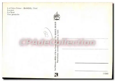 Bandol — Vista generale del porto e del molo — Edizioni MAR — Verso
