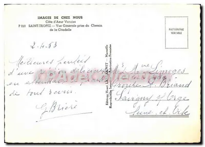 Saint-Tropez — Ogólny widok z drogi do Citadeli — Wydawnictwo Henri LAURENET — Rewers