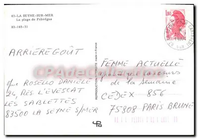 A praia de Fabrégas — La Seyne-sur-Mer — edição CPAPHIL — Verso