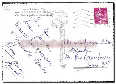Farol y Roca de Porquerolles — Vista aérea — Éditions de France, n°83 — Reverso