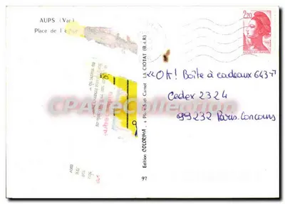 Aups — Plac kościoła — Wydawnictwo COLORIMA, nr 97 — Rewers