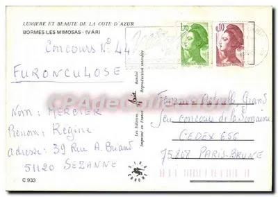 Bormes-les-Mimosas — Herinnering aan Bormes Les-Mimosas — Les Éditions en France — Achterkant