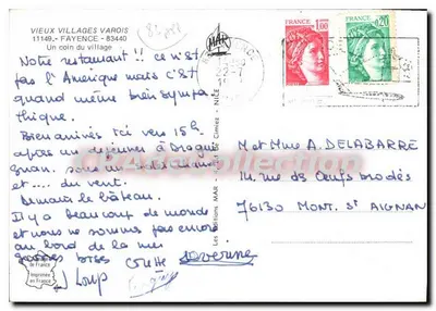 Stare wioski województwa Var — ulica z hotelami 'Oceanic' i 'Hôtel France' — Wydawnictwo Francuskie — Rewers