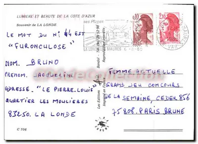 La Londe-les-Maures — vista panorâmica — Les Éditions S.I.R.A. Chromé, n° C 706 — Verso