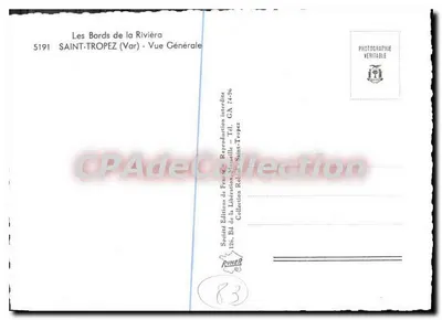 Saint-Tropez (Var) — Widok ogólny — Wydawnictwo Éditions de la Libération, T21, GA 74-56 — Rewers
