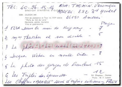 Porto de recreio e Torre do século XIV — Oudon — Ed. Chapeau - Nantes — Verso