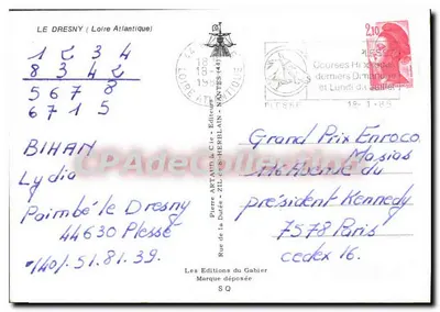 Le Dresny — Loire-Atlantique — Editor Pierre Artain & Cie — Verso