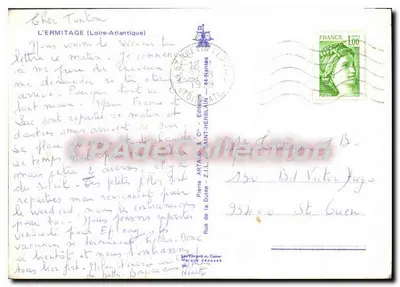 L'Ermitage — Carta postal turística — Editor L'Ermitage — Verso