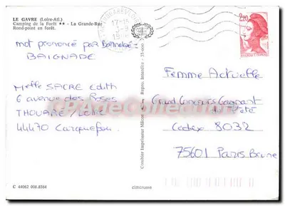 Le Gavre — Lago e aldeia — Combiér Imprimeur Mâcon — Verso