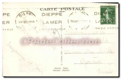 Dieppe — A Praia e a Esplanada do Cassino — Gaby, n°217 — Verso