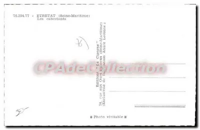 Stara pocztówka Etretat, Seine Maritime, osoba obok pierwszego cabestanu to prezydent Republiki René C — Rewers