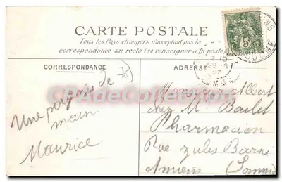Le Tréport — Gros temps, gare la douche! — A. B. d'Opusse, n°88 — Verso