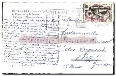 Dieppe (Sul) — A Praia vista da Falésia — Edições Alfa — Verso