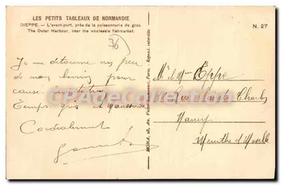 Dieppe — O anteporte, perto da peixaria de gros — Mona, N° 27 — Verso