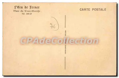 Rouen — Auberge de l'Écu de France — CI. Lecerf — Rewers