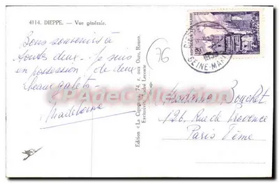 Dieppe — Vista generale — Edizione La Cigogne, André Leconte, n°4114 — Verso