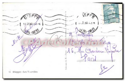 Dieppe - Les Tourelles — editor Éditions Françaises — n° 11 — Verso
