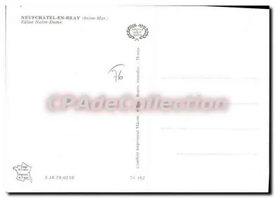 Neufchâtel-en-Bray — Igreja de Nossa Senhora — Imprimeur Combier — Verso