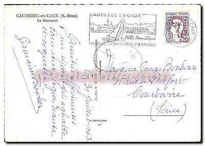 Mascaret w Caudebec-en-Caux — Studio R. Huon — seria 76 — Rewers