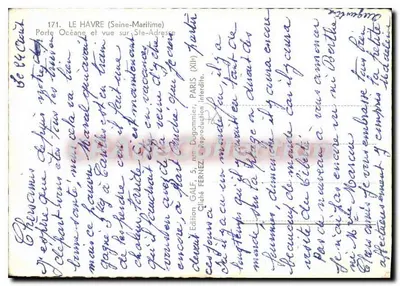 Le Havre (Seine-Maritime) — vista de Ste-Adresse — Edição GALF, 5, rue Dugommier, Paris (XIIe) — Verso