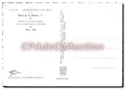 Hôtel de la Marine — Caudebec-en-Caux — Edições La Cogogne — Verso