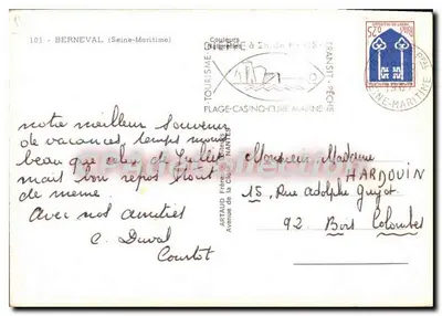 Berneval — Wysokie skały, plaża, ogólny widok — Wydawca Artaud Frères, nr 101 — Rewers