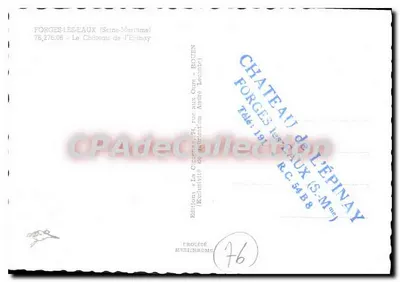 Zamek Épinay — Forges-les-Eaux (Seine-Maritime) — Wydawnictwo « La Cigogne » — Rewers