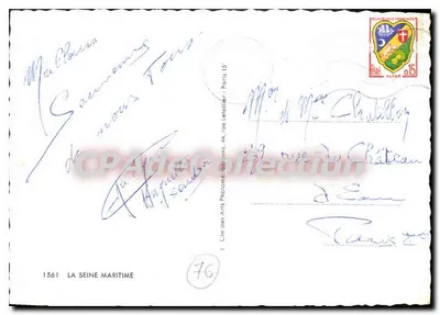 La Seine Maritime — Tarjeta postal panorámica con mapa geográfico — Cie des Arts Photomécaniques, n° 1561 — Reverso