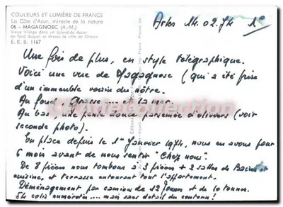 Magagnosc — Stare wioski w pięknej scenie — Wydawnictwo Art Arcoûl, Francja — Rewers