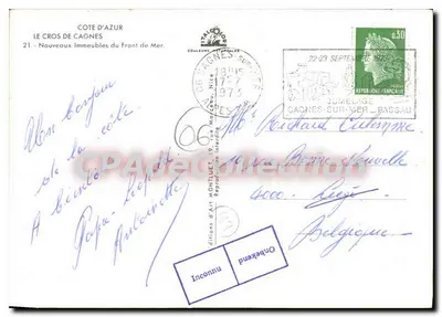 Hotel Chantman — Cagnes-sur-Mer — Editor desconhecido, número de série não visível — Verso