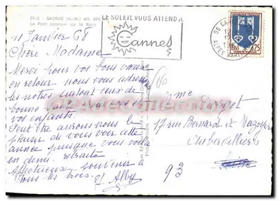 O Ponte Comum sobre a Roya — Saorge (A.M.) — Editor: Ed. de Cannes — Verso