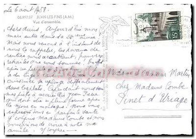 Vista geral de Juan-les-Pins — editor L. V. Cogne, n° 6.997.07 — Verso