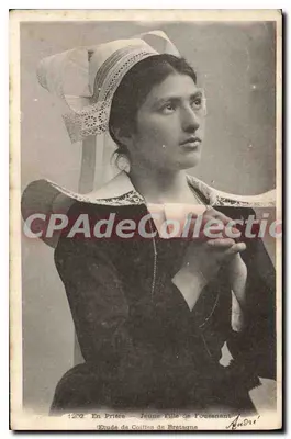 Jovem Menina de Fousseanant — Em Oração — Estudo de Cabeleiras da Bretanha — André