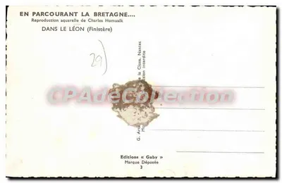 Cena de vida bretona — No Léon (Finistère) — Edições Gaby — Verso