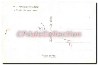 Menhir w Kerscaven - Finistère — wydawca Gaby, n°47 — Rewers