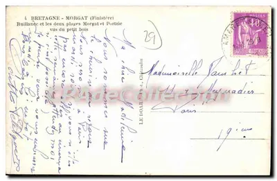 Ruillanec i dwie plaże Morgat i Portzic — widok z małego lasu — LE DOAR, Châteaulin — Rewers
