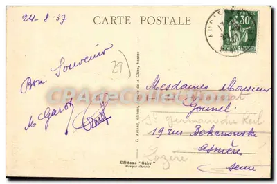 Audierne (Finistère) — Dno portu; po prawej, plac targowy — Wydawnictwo 'Gaby' n°11 — Rewers