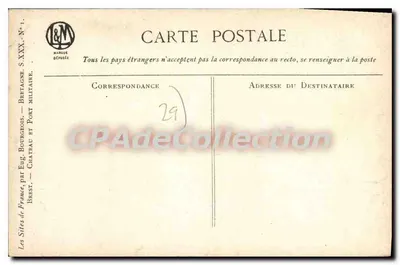 Brest — Zamek i Morska Bazylisztka — Les Sites de France, autorstwa Eug. Bourgeois, nr 1 — Rewers